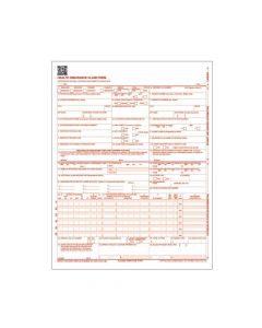 HCFA Claim Form 1500 No Barcode Laser 1 Part 02/12 White and Red - 2500 per Box