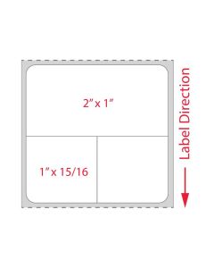 Label Cerner Direct Thermal Paper Permanent 1" Core 2"x1.9375 White 1000 per Roll