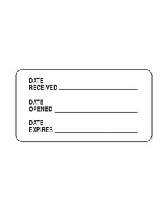 Lab Communication Label (Paper, Permanent) Date Received  1 5/8"x7/8" White - 1000 per Roll