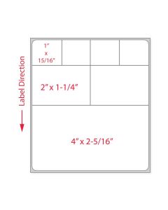 Label Cerner Direct Thermal Paper Permanent 1" Core 4"x4 1/2" White 350 per Roll, 2 Rolls per Case