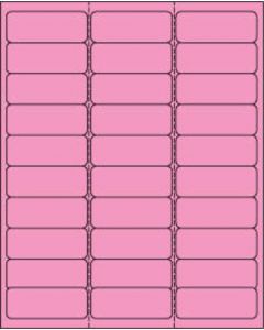 Chart Labels Laser Portrait 2 5/8"x1 Fluorescent Pink - 30 per Sheet, 30 Sheets per Pack