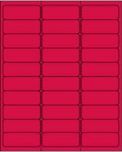 Chart Labels Laser Portrait 2 5/8"x1 Fluorescent Red - 30 per Sheet, 30 Sheets per Pack