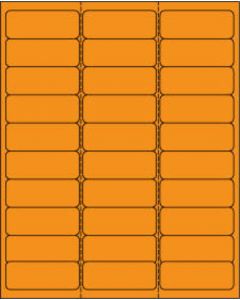 Chart Labels Laser Portrait 2 5/8"x1 Fluorescent Orange - 30 per Sheet, 30 Sheets per Pack