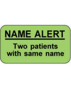 Label Paper Permanent Name Alert Two 1 5/8" x 7/8", Fl. Green, 1000 per Roll