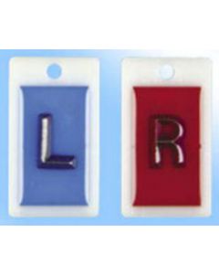 X-Ray Marker | Abbreviated Right and Left|No Initials Red and Blue Poly Casing 5/8", 2 per Set