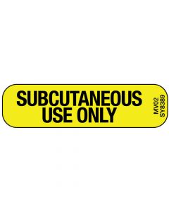 Label Paper Permanent Subcutaneous Use, 1" Core, 1 7/16" x 3/8", Yellow, 666 per Roll