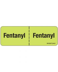 Label Paper Removable Fentanyl: Fentanyl, 1" Core, 2 15/16" x 1", Fl. Chartreuse, 333 per Roll