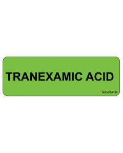 Label Paper Removable Tranexamic Acid, 1" Core, 2 15/16" x 1", Fl. Green, 333 per Roll