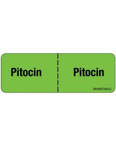 Label Paper Removable Pitocin: Pitocin, 1" Core, 2 15/16" x 1", Fl. Green, 333 per Roll