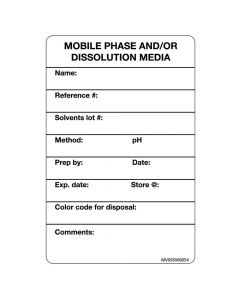 Label Paper Removable Mobile Phase and/or, 1" Core, 4" x 2 5/8", White, 375 per Roll