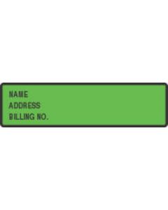 Binder/Chart Label Flex for Vinyl Binders Paper Removable Name Address Billing 5 3/8" x 1 3/8" Green 500 per Roll