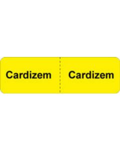 Label Wraparound Paper Permanent Cardizem 2-7/8" X 7/8" Yellow, 1000 per Roll