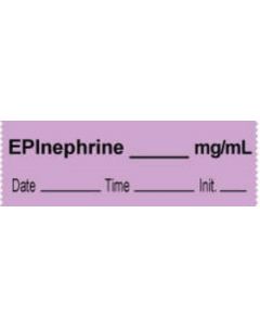 Anesthesia Tape with Date, Time & Initial (Removable) Epinephrine mg/ml 1/2" x 500" - 333 Imprints - Lilac - 500 Inches per Roll