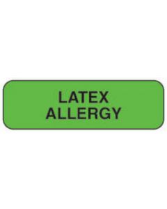 Label Paper Permanent Latex Allergy, 1 1/4" x 3/8", Green, 1000 per Roll