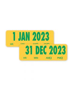 2023 Spee-D-Date™ Label January-December, Yellow, 300 per Roll, 365 Rolls per Set