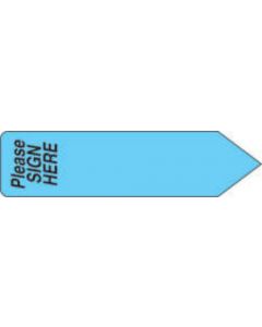 Spee-D-Point™ Flags & Tags "Please...Sign Here" Blue Removable 9/16" x 2-1/4", 150 per Pack