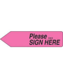 Spee-D-Point™ Flags & Tags "Please...Sign Here" Hot Pink Removable 9/16" x 2-1/4", 150 per Pack