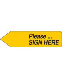 Spee-D-Point™ Flags & Tags "Please...Sign Here" Yellow Removable 9/16" x 2-1/4", 150 per Pack