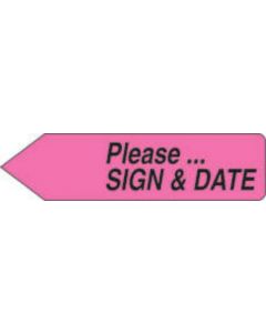 Spee-D-Point™ Flags & Tags "Please...Sign & Date" Hot Pink Removable 9/16" x 2-1/4", 150 per Pack