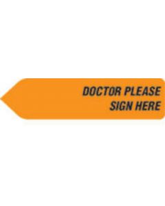 Spee-D-Point™ Flags & Tags "Doctor Please Sign Here" Orange Removable 9/16" x 2-1/4", 150 per Pack