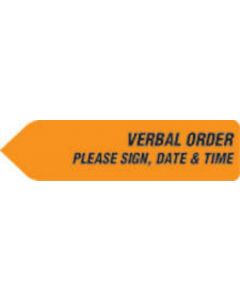 Spee-D-Point™ Flags & Tags "Verbal Order Please Sign, Date & Time" Orange Removable 9/16" x 2-1/4", 150 per Pack