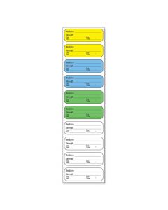 Sterile Label Synthetic Permanent 1-1/2" x 1/2" Multi-Color, 10 per Sheet, 100 Sheets per Package