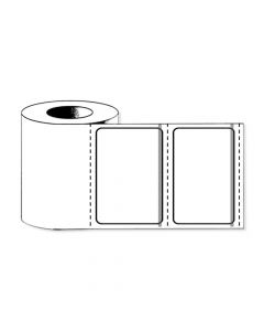 Label Direct Thermal Paper Permanent 1" Core 4" x 2" White with Black Bar 800 per Roll, 5 Rolls per Box