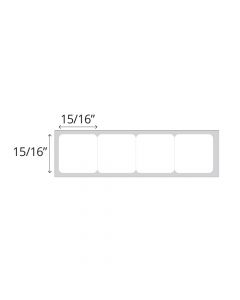 SafeGuard™ Direct Thermal Slide Labels, 4-across, 15/16" x 15/16", 1" Core