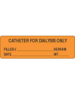 Label Paper Removable Catheter For 2 7/8" x 7/8", Fl. Orange, 1000 per Roll