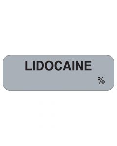 Anesthesia Label (Paper, Permanent) Lidocaine % 1 1/4" x 3/8" Gray - 1000 per Roll