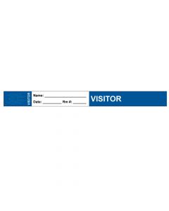 Visitor Pass Wristband Tamper-Evident Tyvek® Visitor Name: 1" x 10" Adult Blue - 1000 per Case