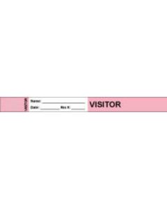 Visitor Pass Wristband Tamper-Evident Tyvek® Visitor Name: 1" x 10" Adult Pink - 1000 per Case