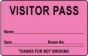 Visitor Pass Label Paper Removable "Visitor Pass Name" 1" Core 2-3/4" x 1-3/4" Fl. Pink, 1000 per Roll