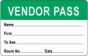 Visitor Pass Label Paper Removable "Representative Pass" 1" Core 2-3/4" x 1-3/4" Light Green, 1000 per Roll