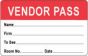 Visitor Pass Label Paper Removable "Representative Pass" 1" Core 2-3/4" x 1-3/4" Red, 1000 per Roll