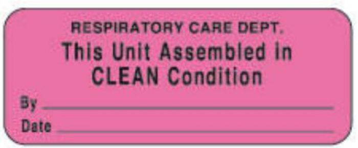 Label Paper Permanent Respiratory Care 2 1/4" x 7/8", Fl. Pink, 1000 per Roll